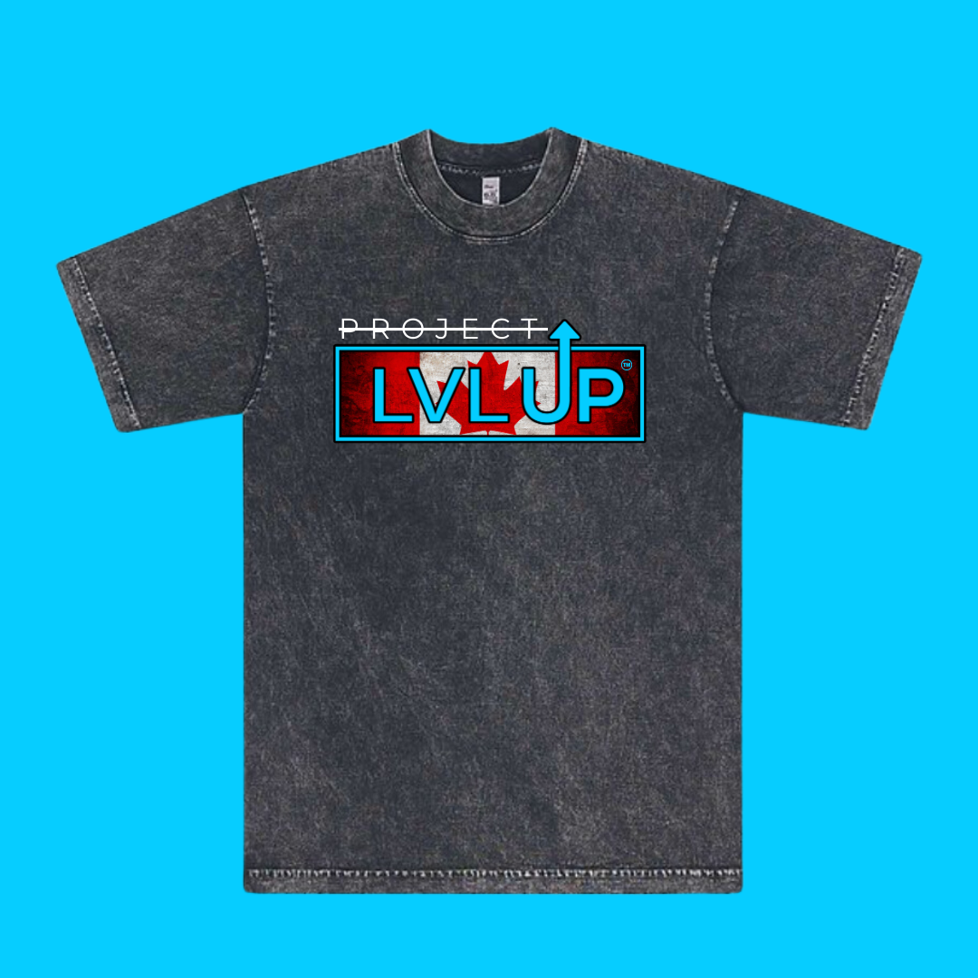 Project LVLUP CANADA - Mineral Wash - Carbon - 100% Cotton - Made In U.S.A.