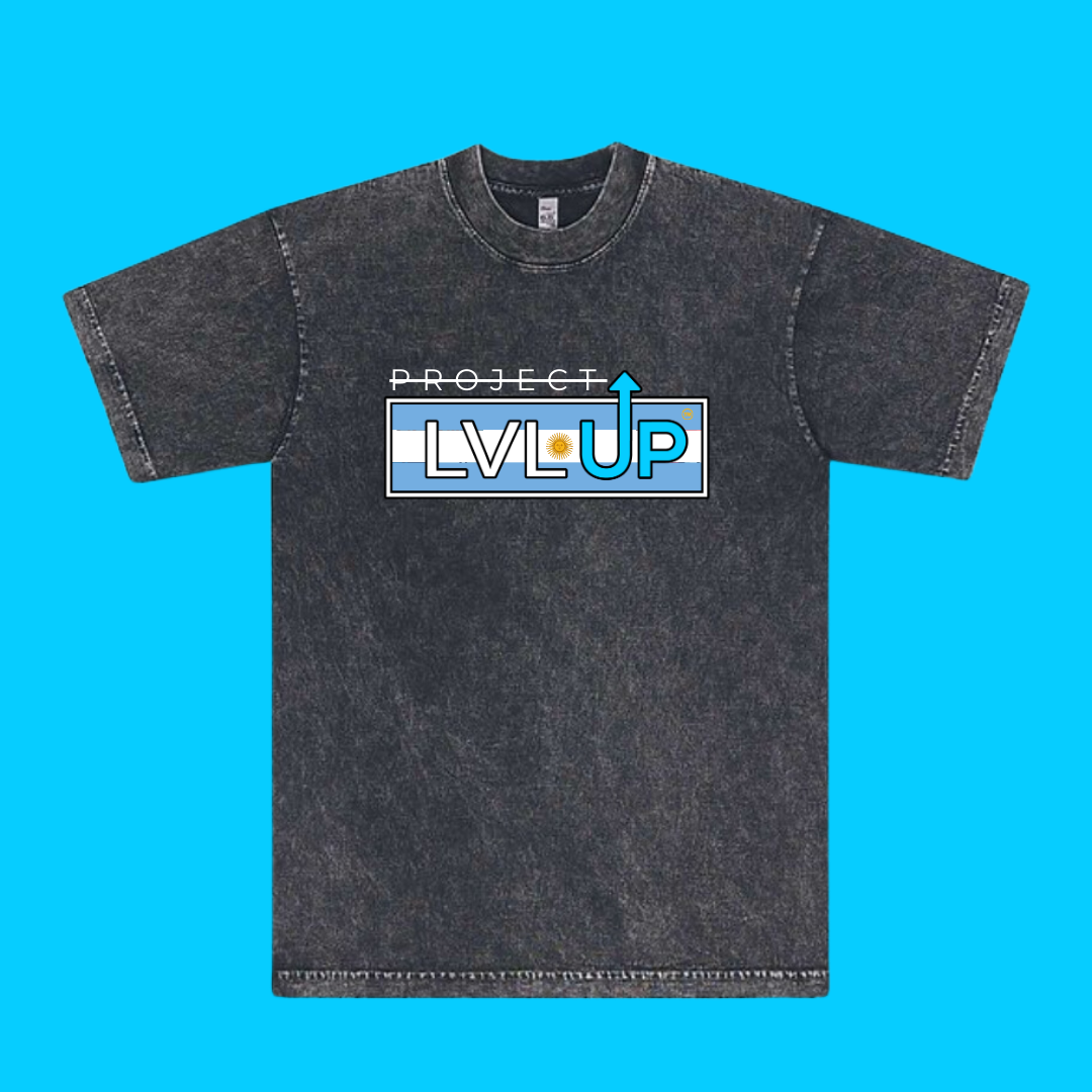 Project LVLUP ARGENTINA - Mineral Wash - Carbon - 100% Cotton - Made In U.S.A.