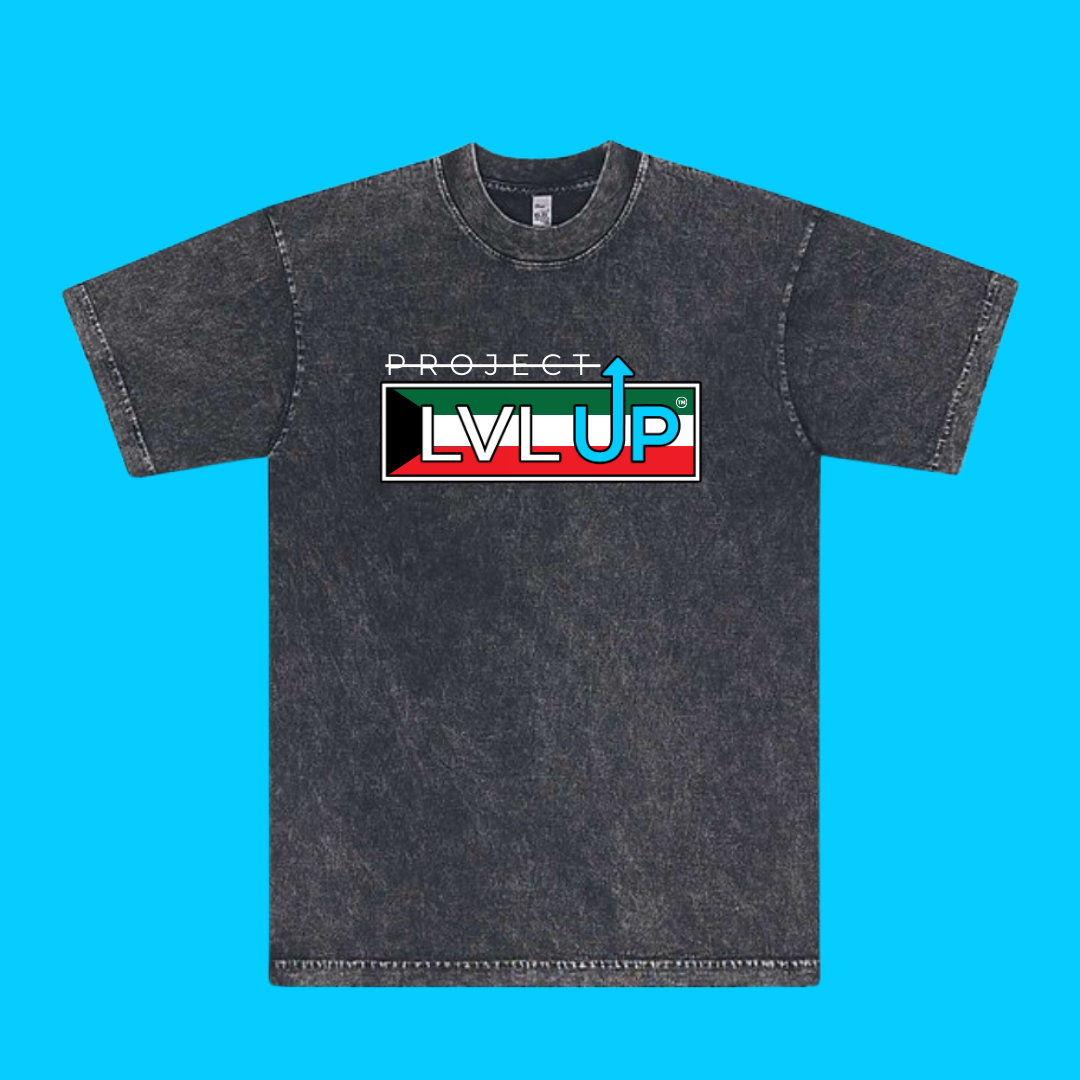 Project LVLUP KUWAIT - Mineral Wash - Carbon - 100% Cotton - Made In U.S.A.