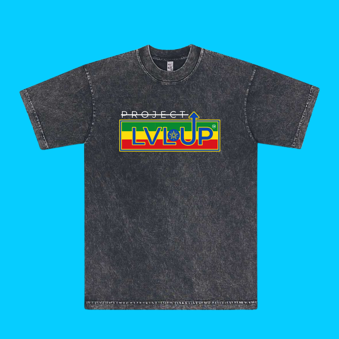 Project LVLUP ETHIOPIA - Mineral Wash - Carbon - 100% Cotton - Made In U.S.A.