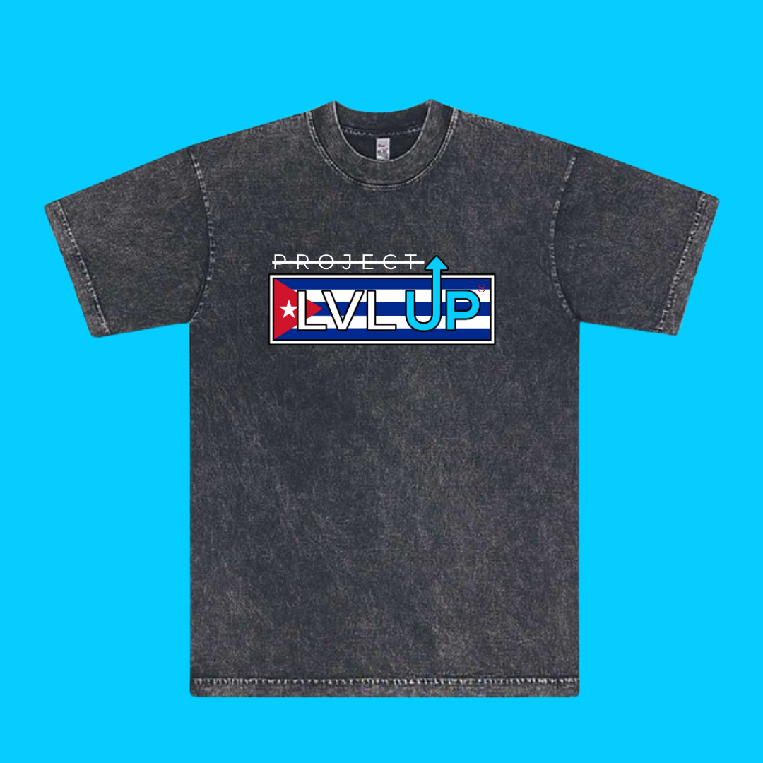 Project LVLUP CUBA - Mineral Wash - Carbon - 100% Cotton - Made In U.S.A.