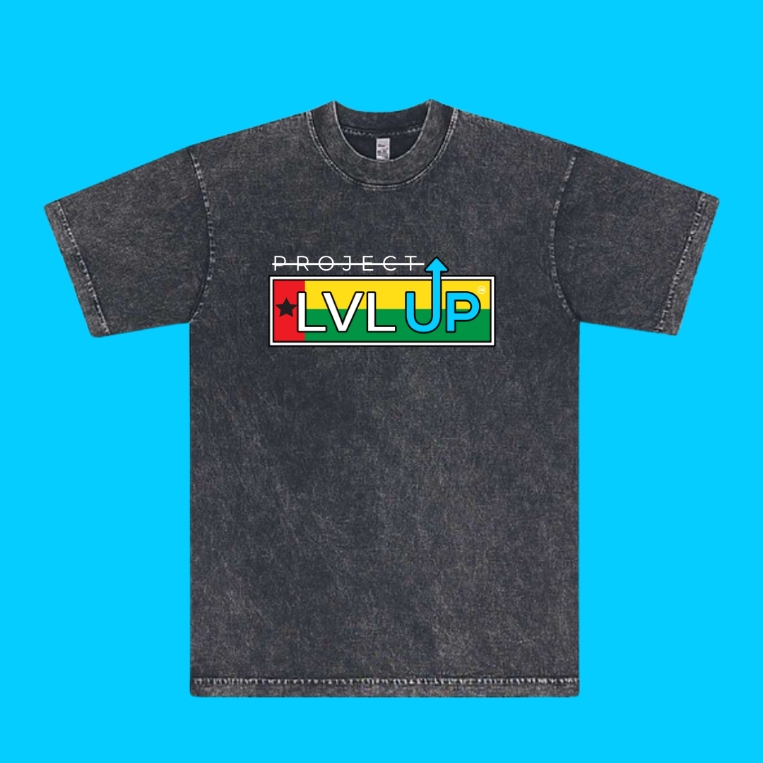 Project LVLUP GUINEA-BISSAU - Mineral Wash - Carbon - 100% Cotton - Made In U.S.A.