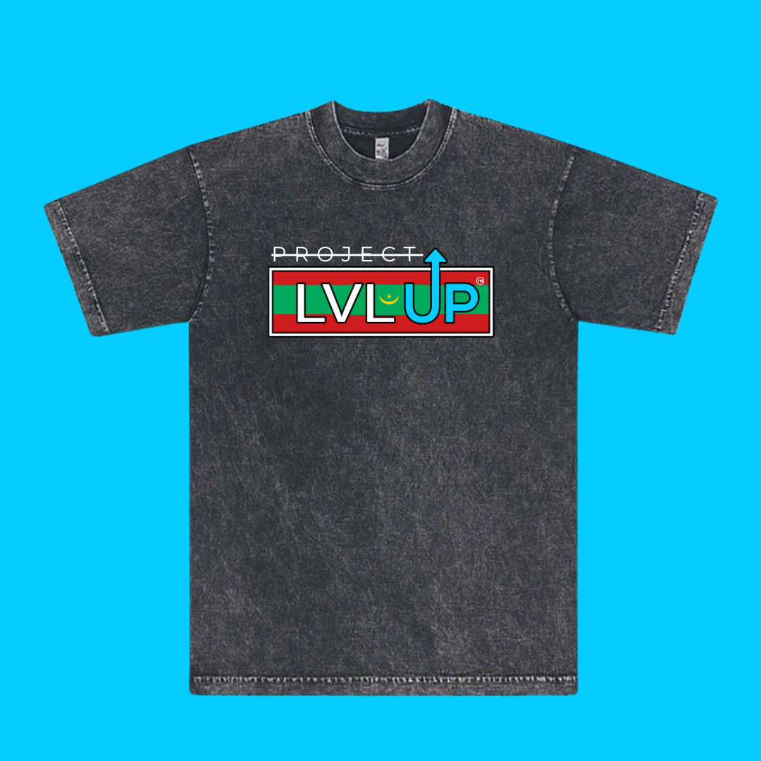 Project LVLUP MAURITANIA - Mineral Wash - Carbon - 100% Cotton - Made In U.S.A.