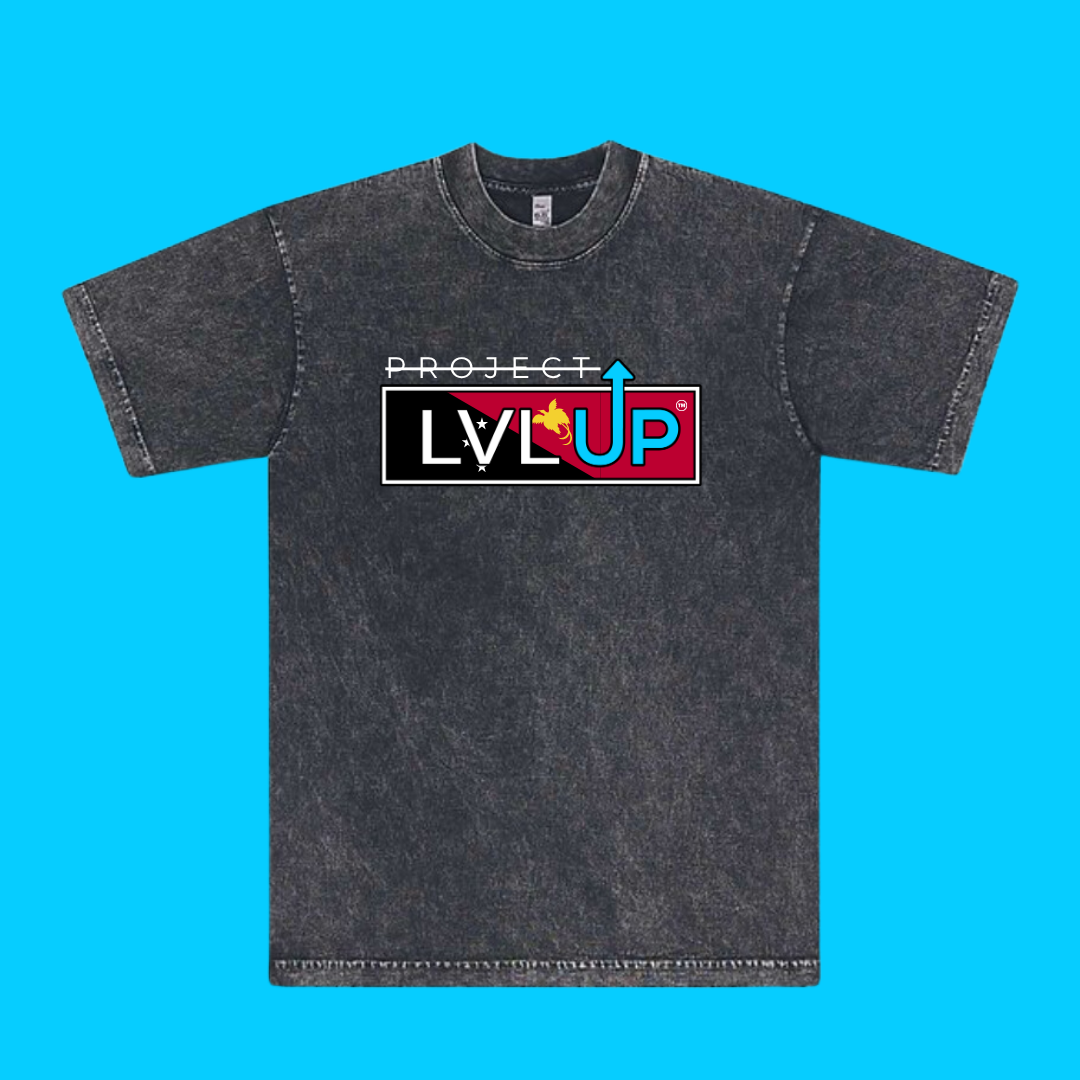 Project LVLUP PAPUA NEW GUINEA - Mineral Wash - Carbon - 100% Cotton - Made In U.S.A.