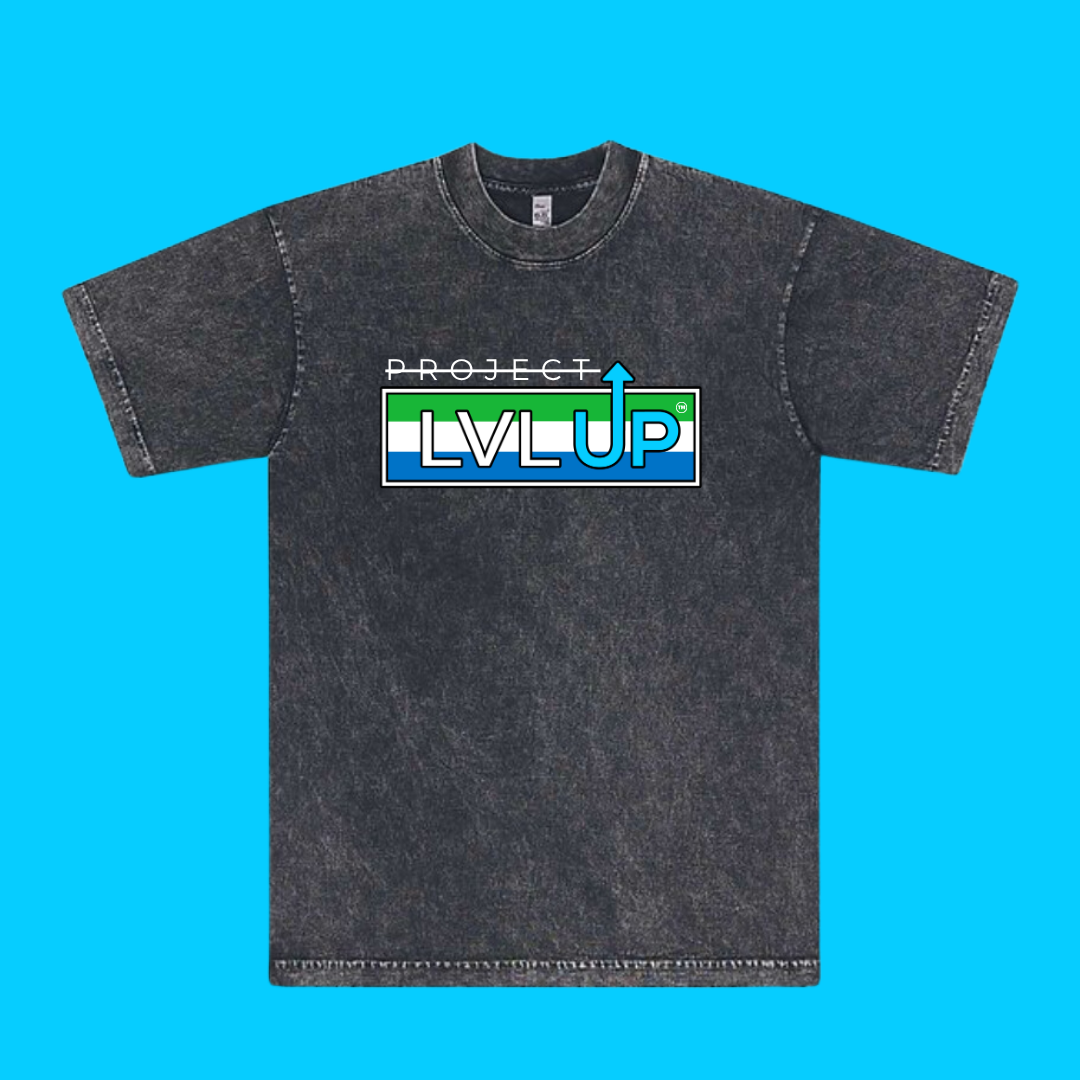 Project LVLUP SIERRA LEONE - Mineral Wash - Carbon - 100% Cotton - Made In U.S.A.