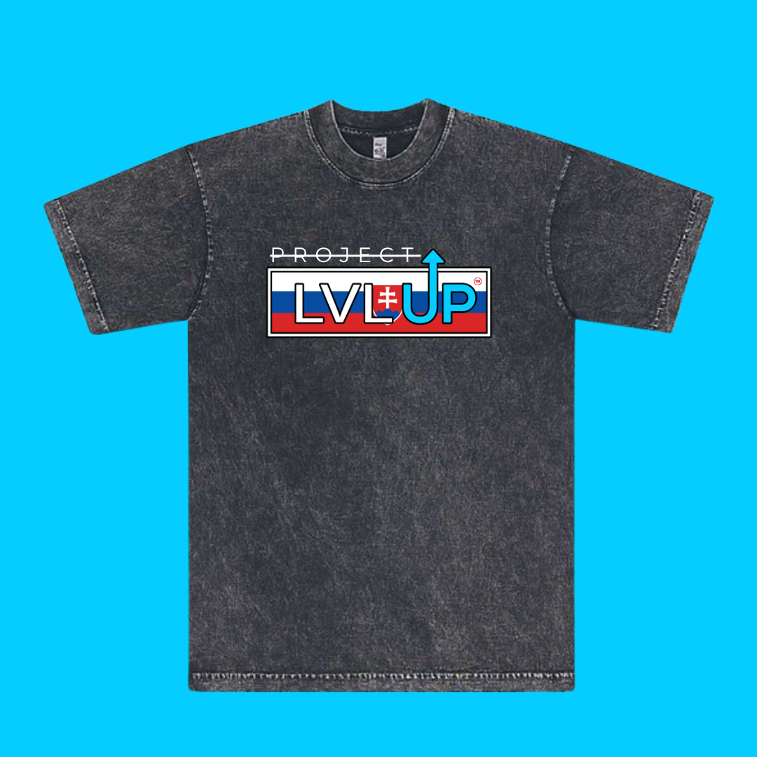 Project LVLUP SLOVAKIA - Mineral Wash - Carbon - 100% Cotton - Made In U.S.A.