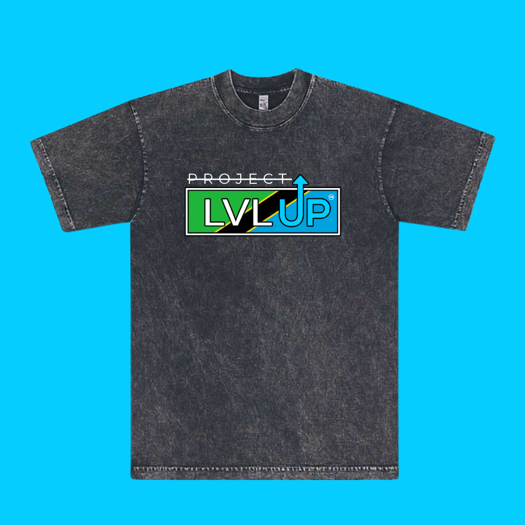 Project LVLUP TANZANIA - Mineral Wash - Carbon - 100% Cotton - Made In U.S.A.