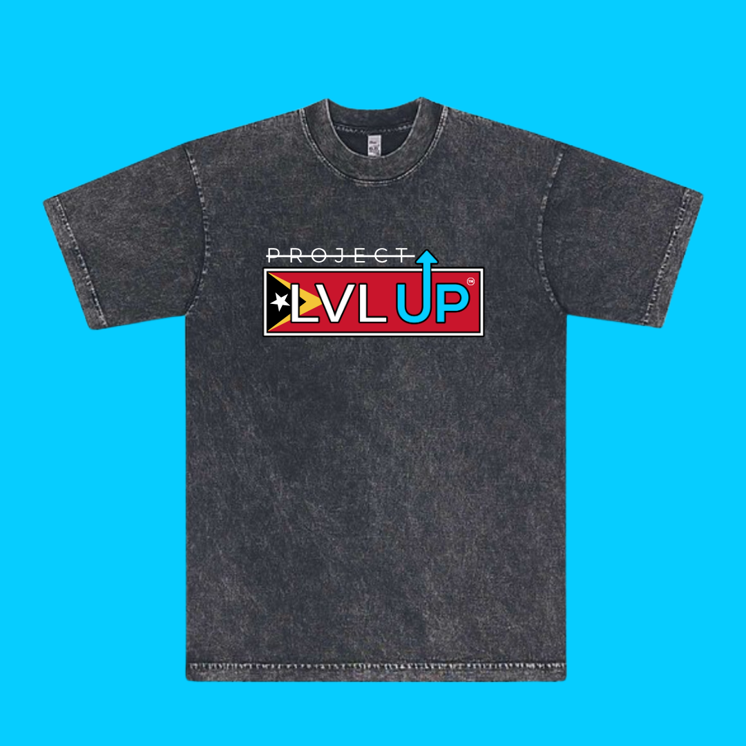 Project LVLUP TIMOR-LESTE - Mineral Wash - Carbon - 100% Cotton - Made In U.S.A.