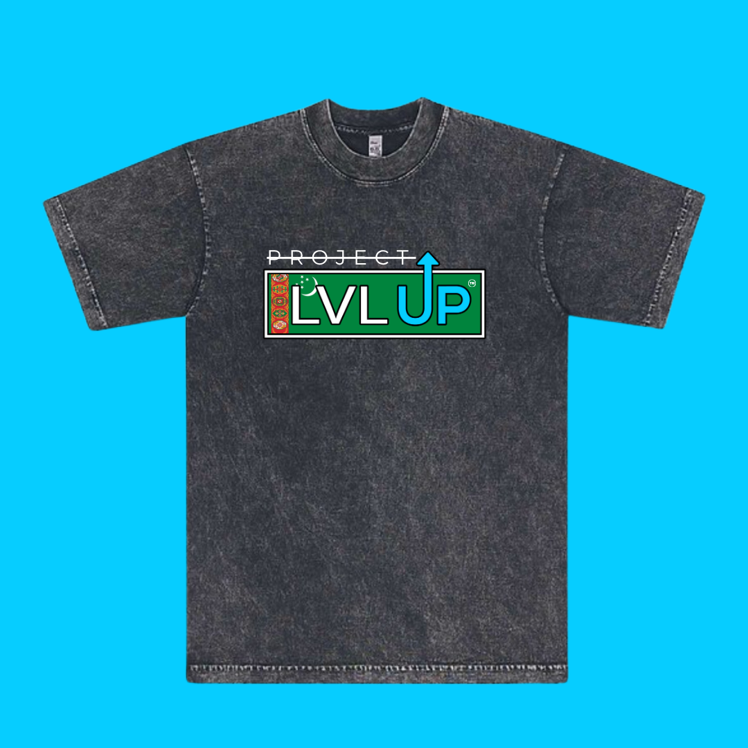 Project LVLUP TURKMENISTAN - Mineral Wash - Carbon - 100% Cotton - Made In U.S.A.