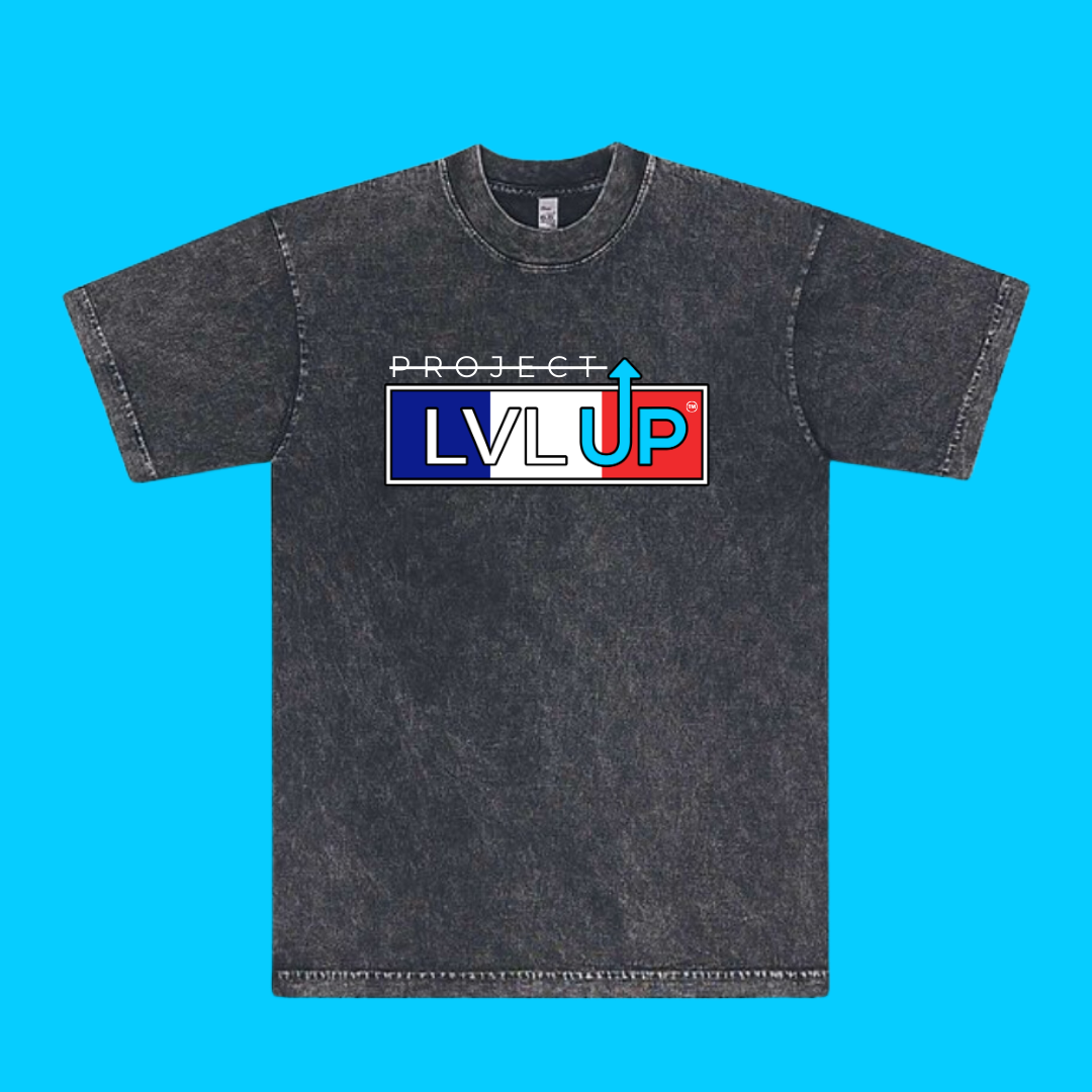 Project LVLUP FRANCE - Mineral Wash - Carbon - 100% Cotton - Made In U.S.A.