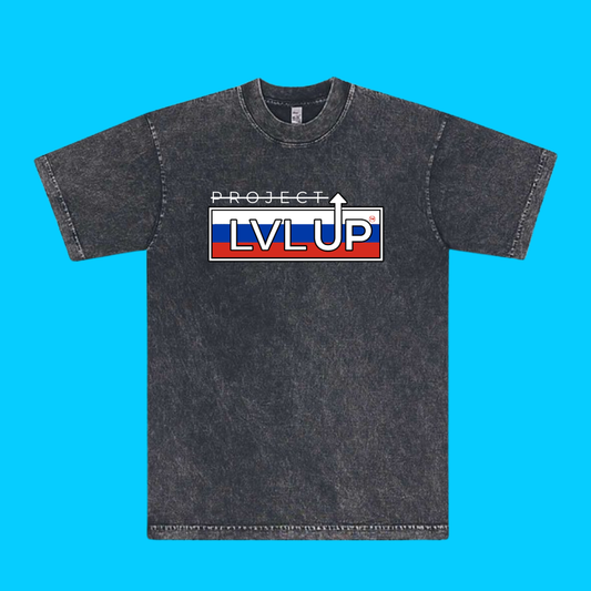 Project LVLUP RUSSIA - Mineral Wash - Carbon - 100% Cotton - Made In U.S.A.