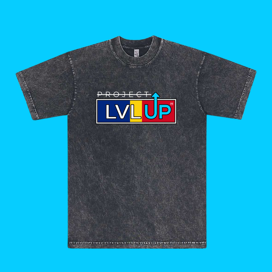 Project LVLUP ROMANIA - Mineral Wash - Carbon - 100% Cotton - Made In U.S.A.