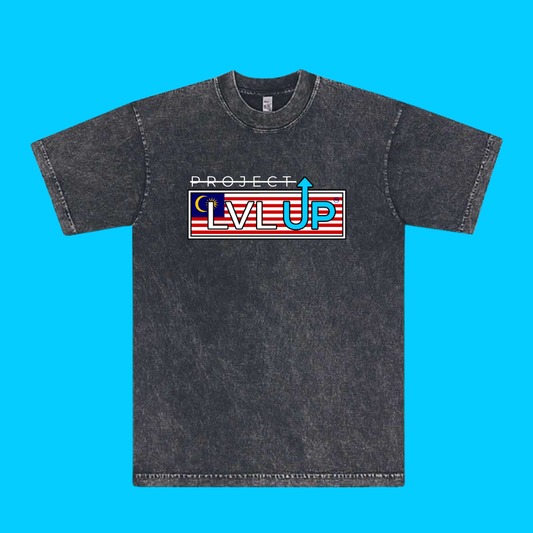 Project LVLUP MALAYSIA - Mineral Wash - Carbon - 100% Cotton - Made In U.S.A.