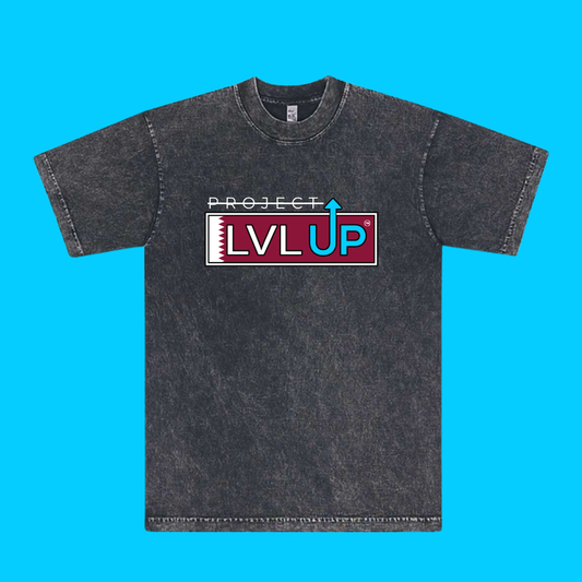 Project LVLUP QATAR - Mineral Wash - Carbon - 100% Cotton - Made In U.S.A.