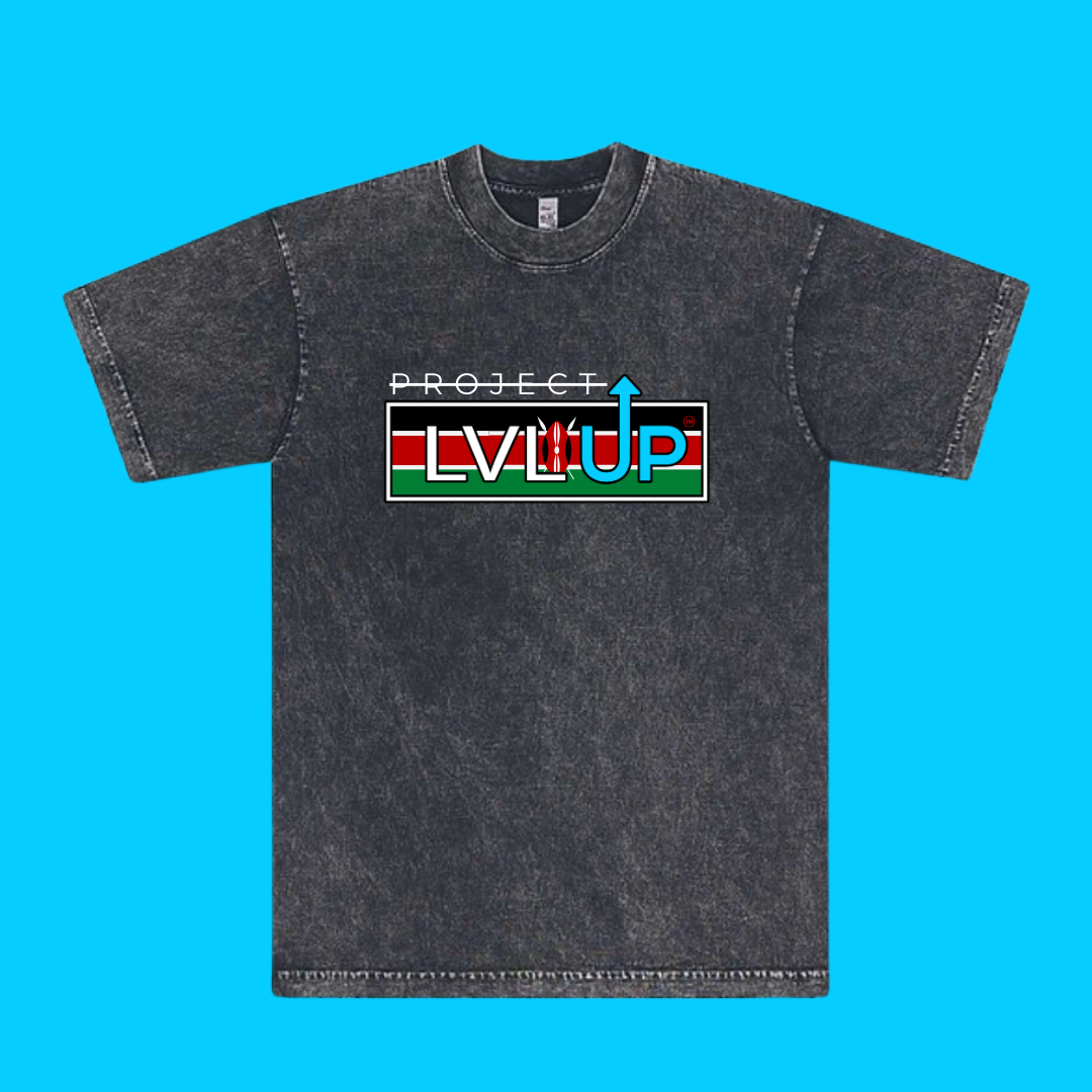 Project LVLUP KENYA - Mineral Wash - Carbon - 100% Cotton - Made In U.S.A.