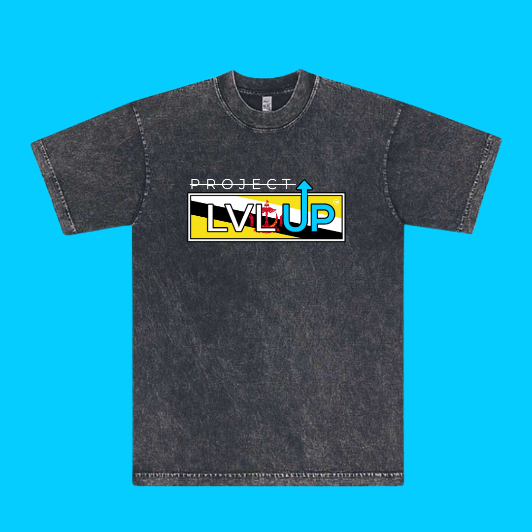 Project LVLUP BRUNEI - Mineral Wash - Carbon - 100% Cotton - Made In U.S.A.