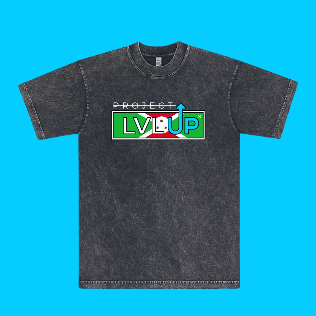 Project LVLUP BURUNDI - Mineral Wash - Carbon - 100% Cotton - Made In U.S.A.
