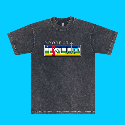 Project LVLUP CENTRAL AFRICAN REPUBLIC - Mineral Wash - Carbon - 100% Cotton - Made In U.S.A.
