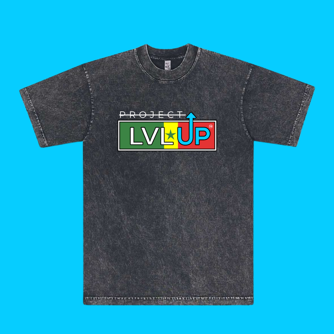 Project LVLUP SENEGAL - Mineral Wash - Carbon - 100% Cotton - Made In U.S.A.