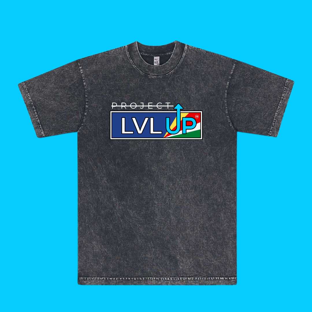 Project LVLUP SEYCHELLES - Mineral Wash - Carbon - 100% Cotton - Made In U.S.A.