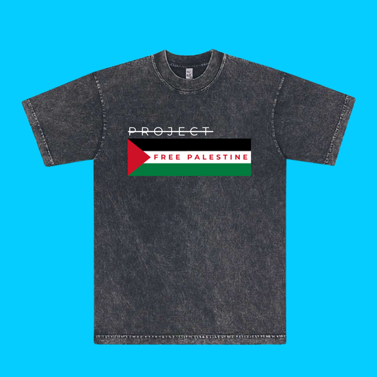 Project LVLUP PALESTINE - Mineral Wash - Carbon - 100% Cotton - Made In U.S.A.